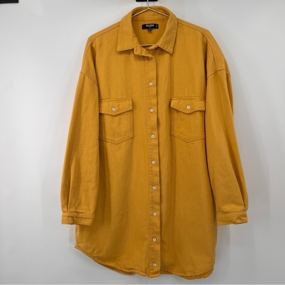 Missguided Plus men’s mustard long‎ Sleeve Shirt Spring 100% Cotton